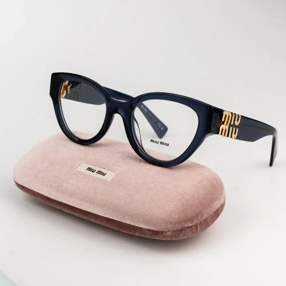 NEW Miu Miu MU01VV 08Q1O1 Dark Blue Women Eyeglasses MU 01VV